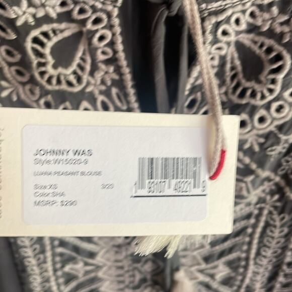 Johnny Was Workshop Luana Silk Peasant Blouse - Picture 10 of 16